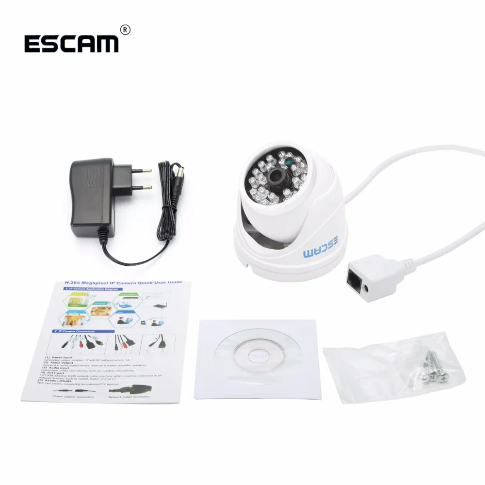 

Escam Mini IP Camera QD520 Night Vision HD720P H.264 Onvif P2P Indoor Dome Surveillance Infrared Security CCTV Camera