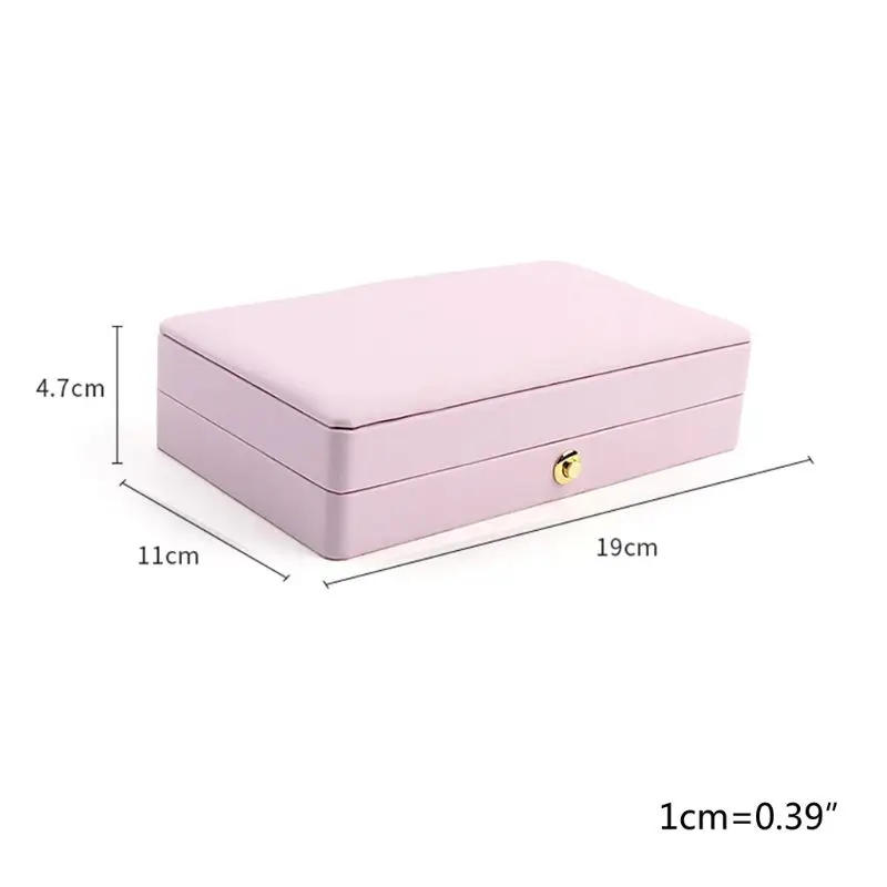 

PU 8 Slots Ring Storage Display Box with Lid Ring Holder Showcase Organizer