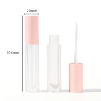 5ml lip gloss empty plastic tube exquisite mini clear lipgloss packaging container with pink lid