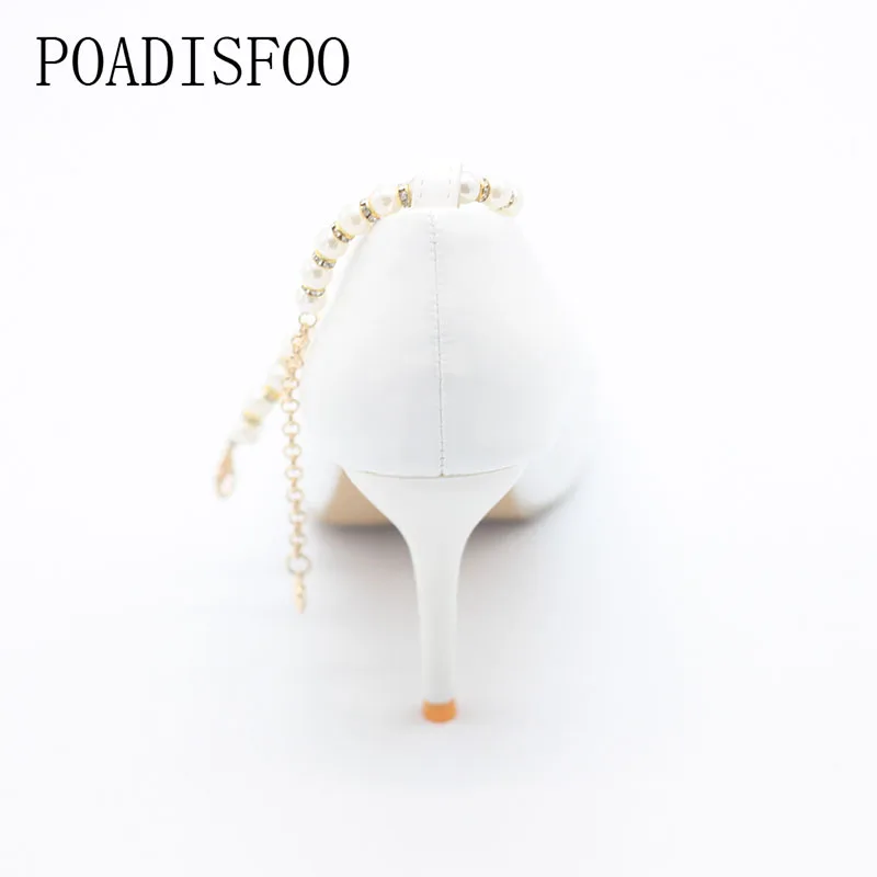 COWCOM 10cm Thin Heels Women Shoes Sexy Pointed White Pumps Pearl Sandals Ladies LSS-9996 | Обувь