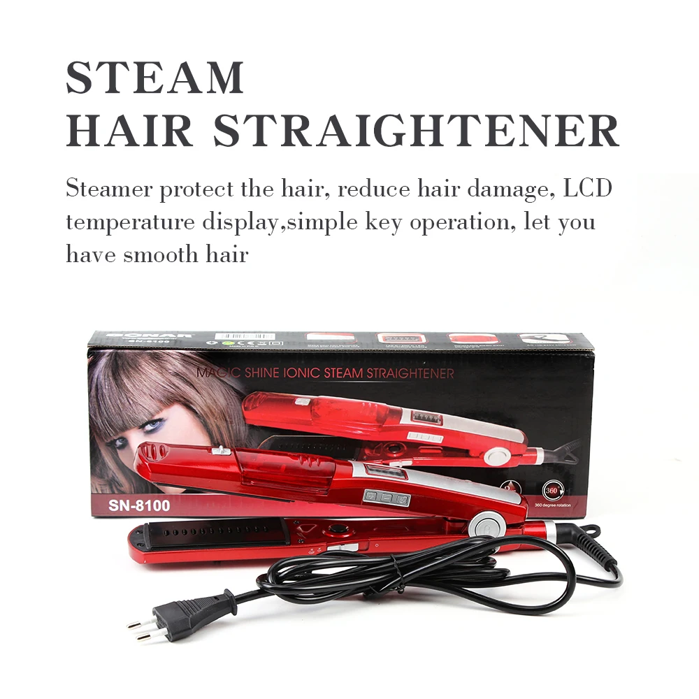 

Electric Steam Hair Styler Straightening Flat Iron Hair Straighteners Quick Hair Care Automatic Ceramic tourmaline Styling Tools