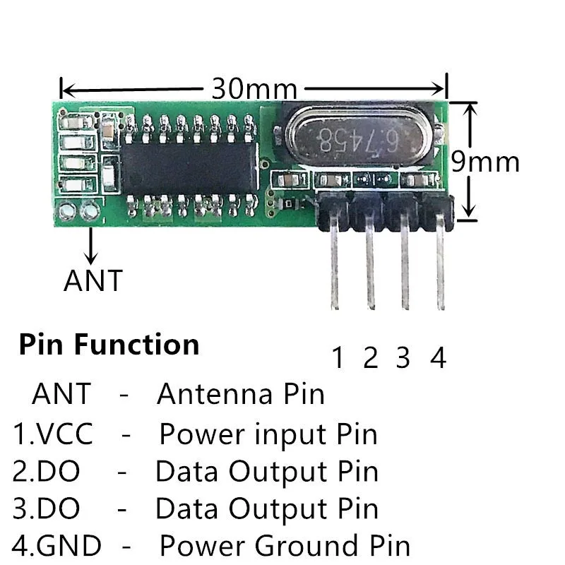 FUNSHION LAB 433 mhz радиочастотный передатчик и приемник Superheterodyne ASK433 модуль с антенной