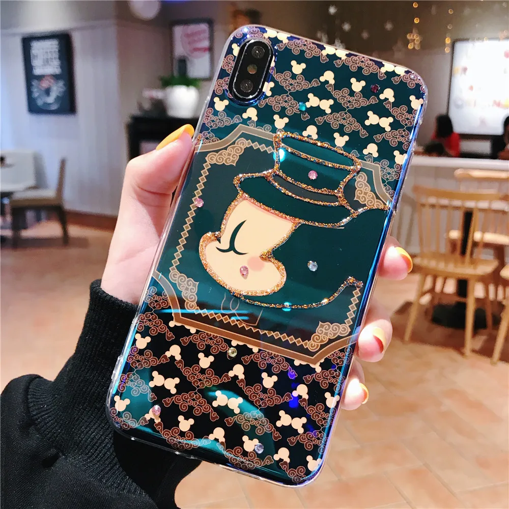 Милый чехол для Iphone 8 Plus 7 6S XR Cattoon блестящая оболочка X XS Max мягкий телефона