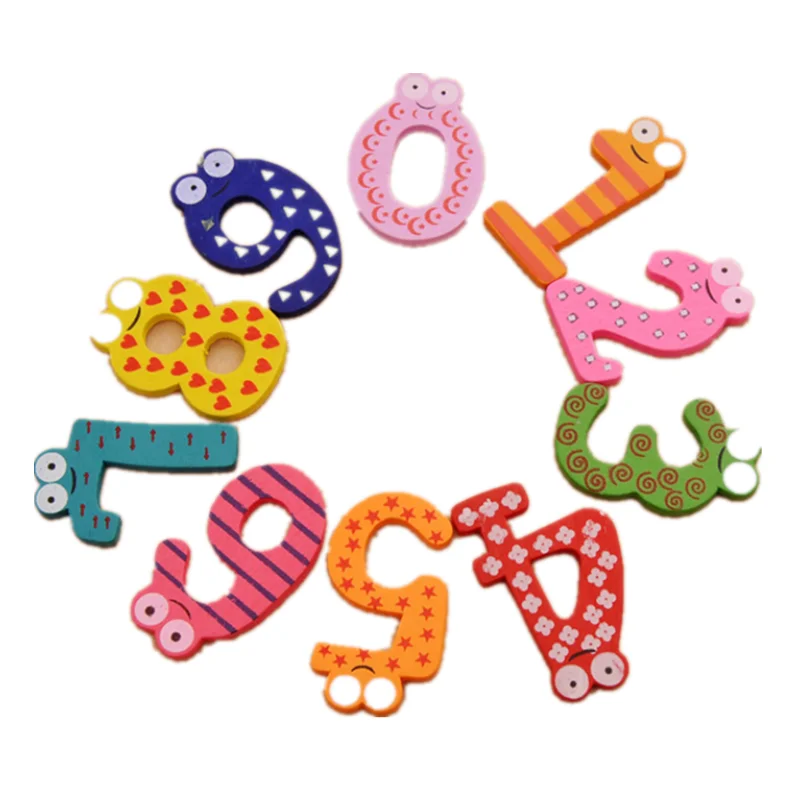 10 шт./компл. Детские цифры магниты на холодильник фигурки математика деревянные