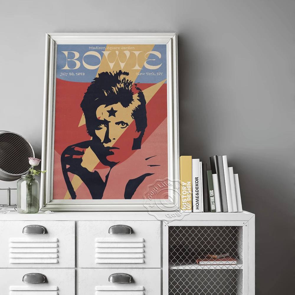 

David Bowie New York Gig Wall Stickers, Rock Music Wall Art, Music Star David Bowie Prints Poster, Bar Pub Club Art Prints