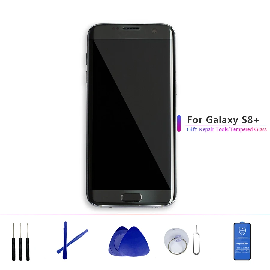 Оригинальный AMOLED после рынка ЖК дисплей с рамкой для SAMSUNG Galaxy S7 edge кодирующий