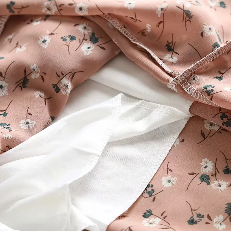 Высокая эластичная юбка Феи ZA милая девушка Асимметричная Бежевая длинная 2019