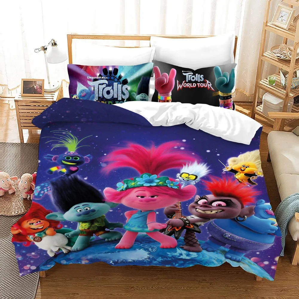 Likurb детский модный мультяшный тролль с 3D принтом пододеяльник наволочка