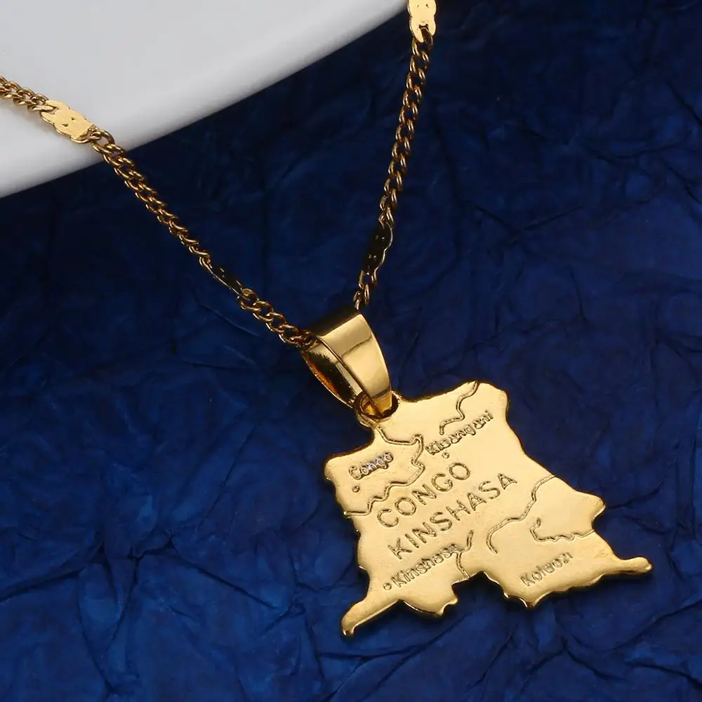 Ожерелье с подвеской в виде карты Конго|Ожерелья подвеской| |