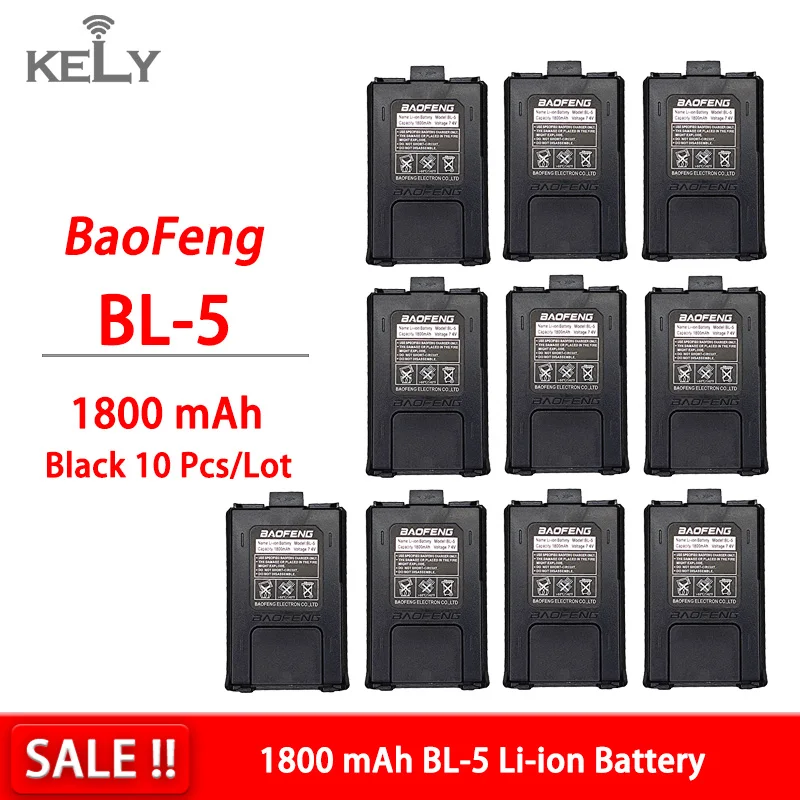 

10 шт., Оригинальная батарея для раций Baofeng, аксессуары для Pofung UV 5R 1800/3800 мАч, радио 7,4 В, литий-ионная батарея UV5R