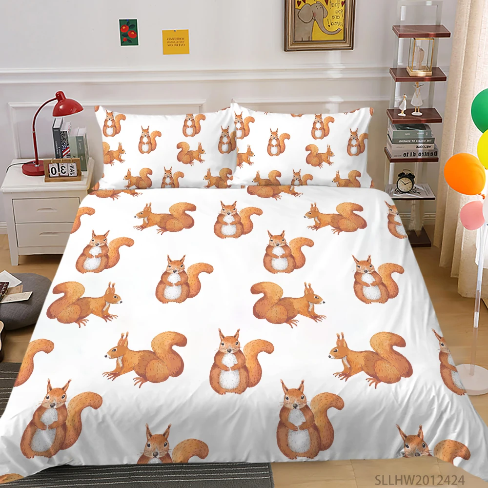 

Funny Cartoon Print Bedding Set Queen Size Duvet Cover Set Fashionable Soft Modern Home Bed Set Pillowcase Bedroom Decor