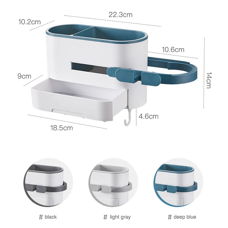 

Wall Mount Hair Dryer Holder Rack Bathroom Storage Rack Makeup Organizer Plastic Hairdryer Holder Shelf Bathroom Accessories