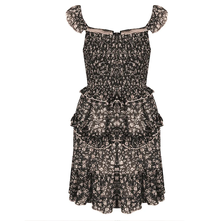 

2021 Summer New Women's Printed Floral Waist Vacation Style Dress