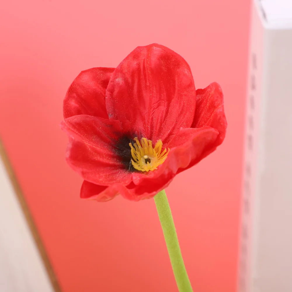 

Realistic PU Artificial Poppy Flowers Fake Wedding Bouquet Arrangements