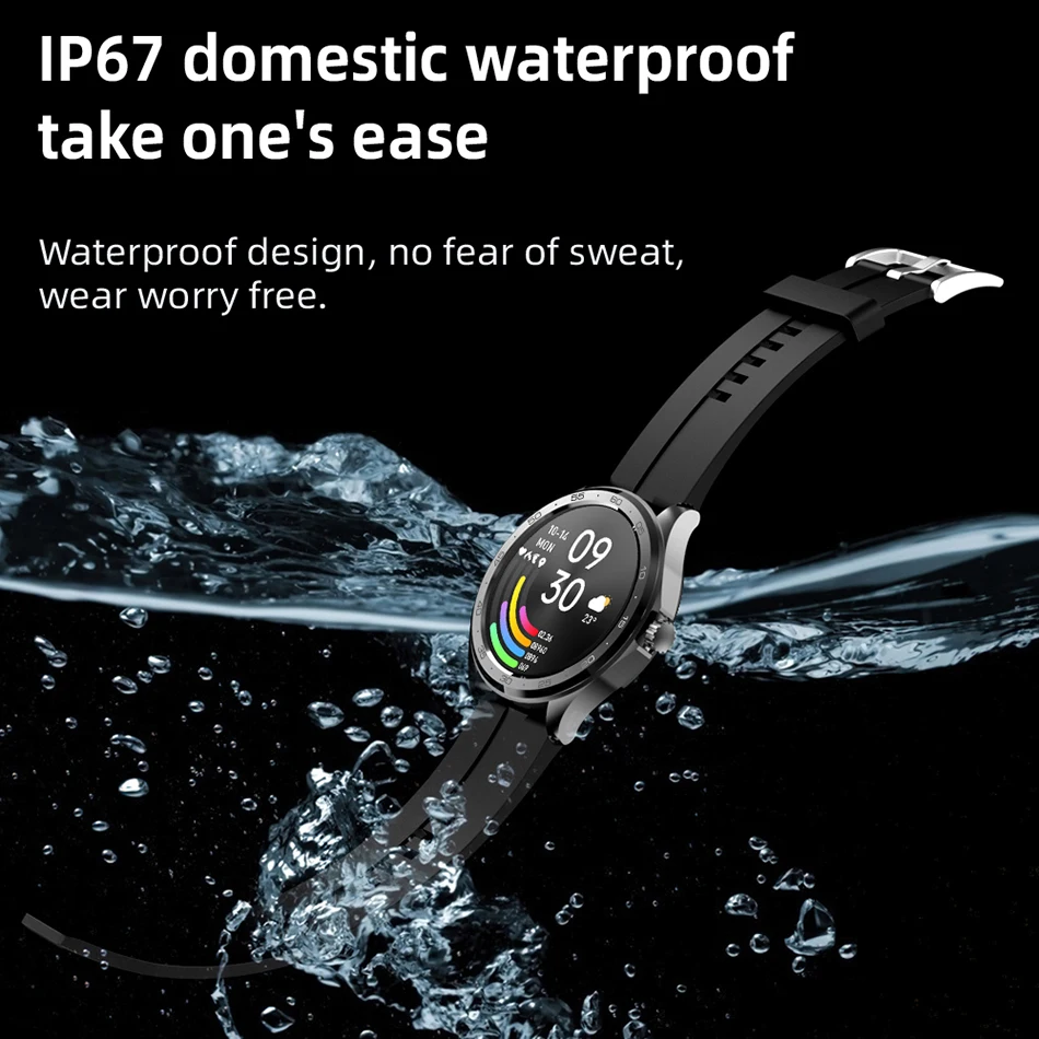

GEJIAN Bluetooth Call Smart Watch Men Waterproof Sport Fitness Watch Health Tracker Weather Display Motion trajectory smartwatch