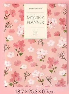 A Sweet Flower Monthly Planner Agenda Book 25.3*18.7cm 64P Colorful Month Plan Book Free Shipping - Цвет: A