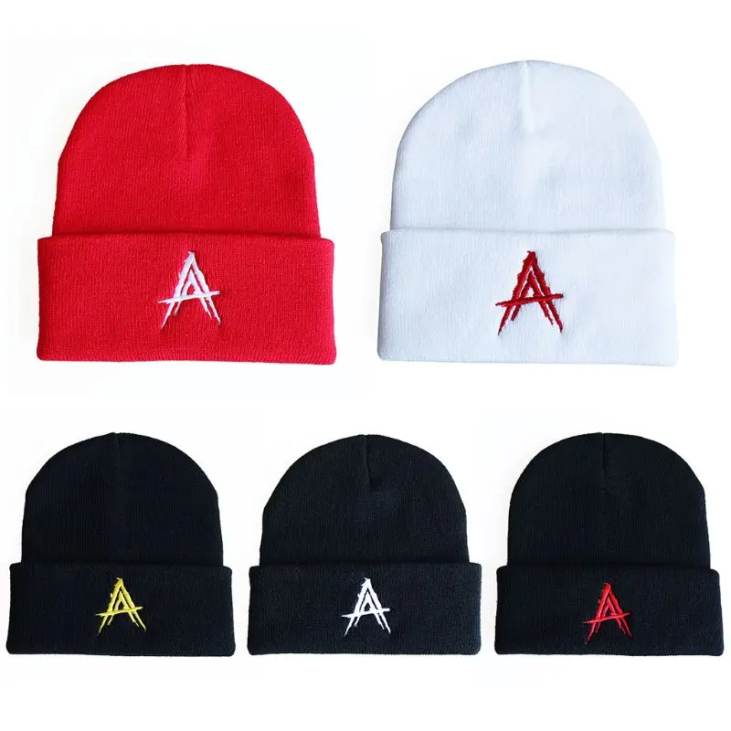 Для женщин и мужчин хип-хоп рэп-звезда вязаная шапка с манжетами надписью вышивка