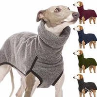 high collar dog clothes pet patchwork solid color pullover winter warm big dog coat pharaoh hound great dane sweater coat suit