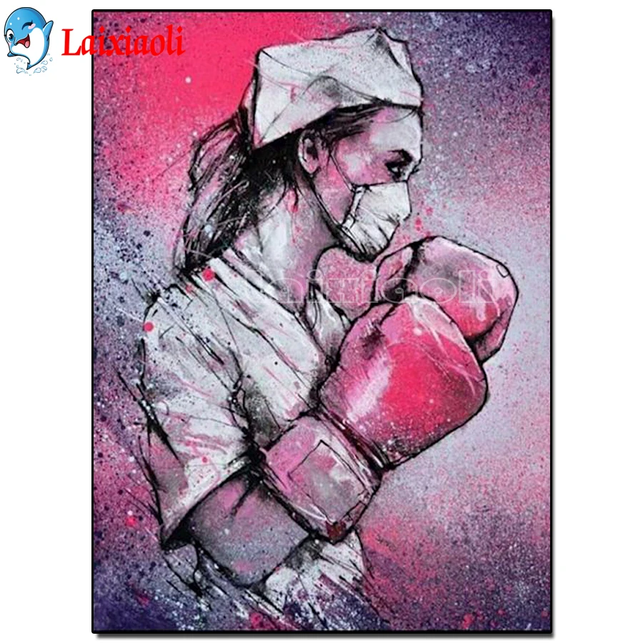 Алмазная вышивка квадратной/круглой формы медсестра Бокс Борьба с болезнями