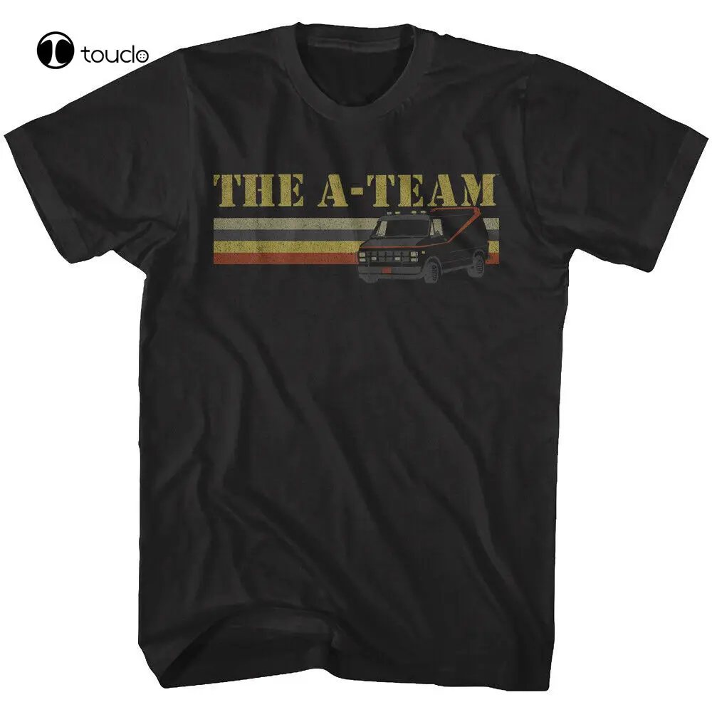 

A-Team Van Retro Stripes Mens T Shirt Tv Hannibal Murdock Faceman Ba Baracas 80S Tee Shirt unisex