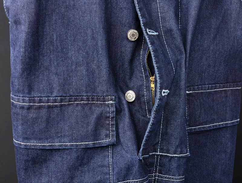 Man Jeans Bib Overalls Fashion Loose Plus Size Hip Hop Homme Denim Jumpsuits Cargo Trousers Blue Leisure Freight Wide Leg Pants