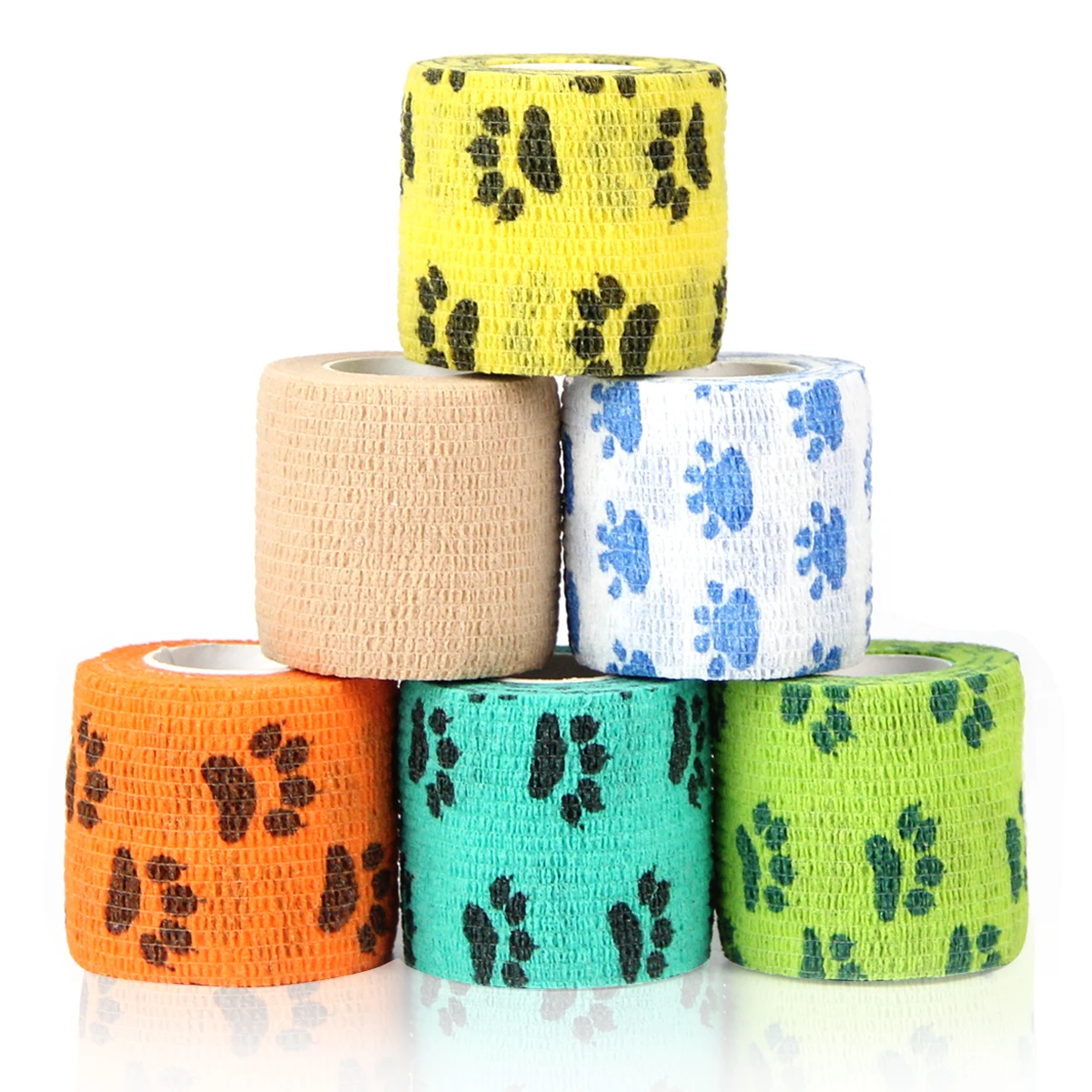 

4.5m Self Adhesive Wrap Tape Medical Therapy Elastic Bandage Knee Protector Sports Colorful Printed Finger Joints Pet Tape 1 pcs