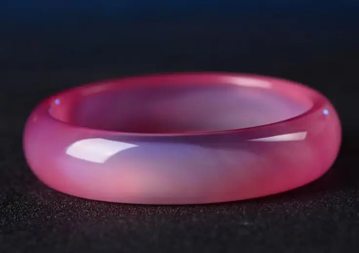 Изысканные ювелирные изделия чистый натуральный халцедон Розовая широкая