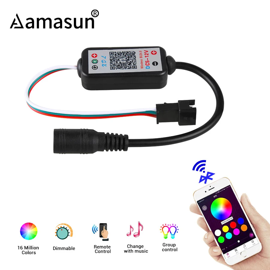 Беспроводной Диммер XDL музыка Bluetooth RGB контроллер с помощью приложения для