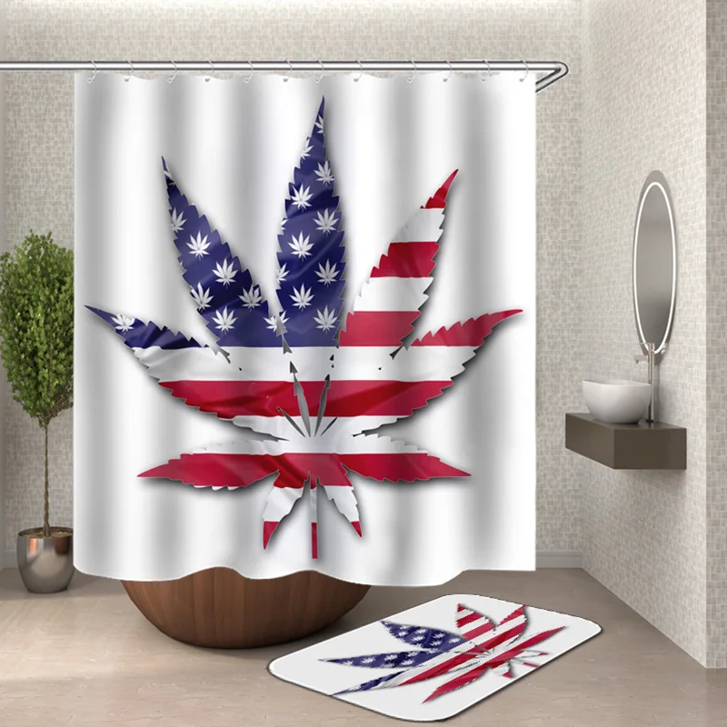 

Крючки для занавески для душа, кленовый лист, водонепроницаемая занавеска для ванной, Прямая поставка