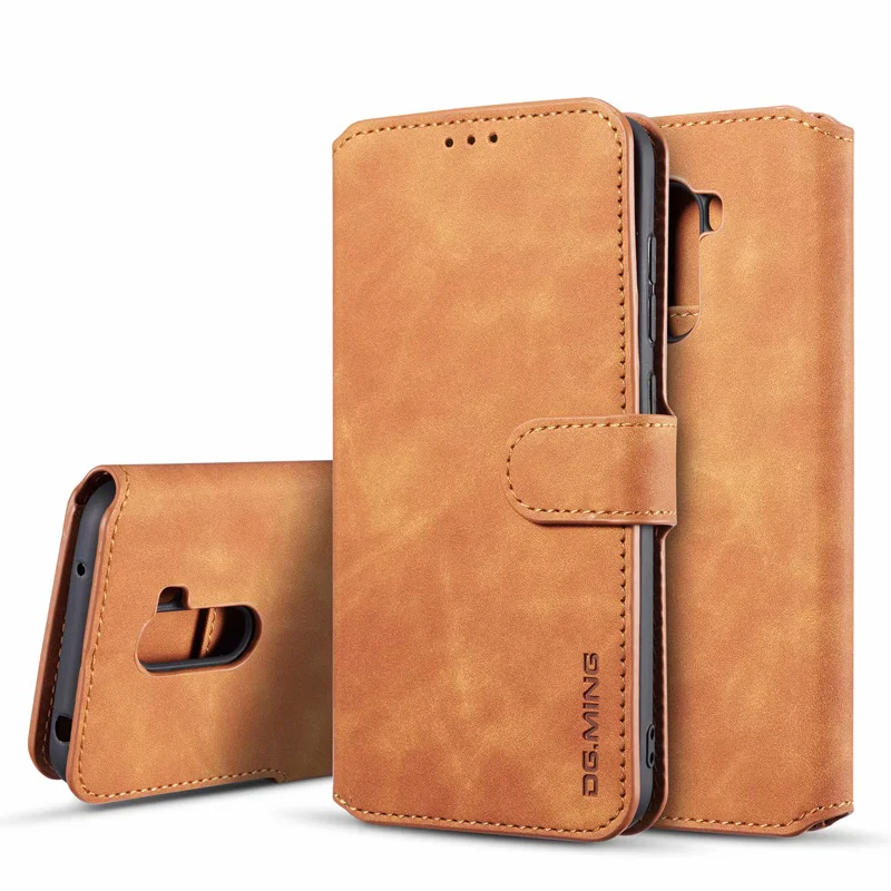 Brown Кожаный чехол-книжка в стиле ретро для Xiaomi mi Pocophone F1 9T Pro Red mi 7A K20 Note 10 8T 8 7 CC9, бумажник с 3 отделениями для карт, чехол Poco Funda - Цвет: Brown
