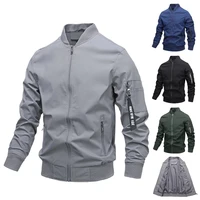 2021 new mens casual jackets solid color spring autumn military airsoft bomber windbreaker coats fashion trendy mens jackets