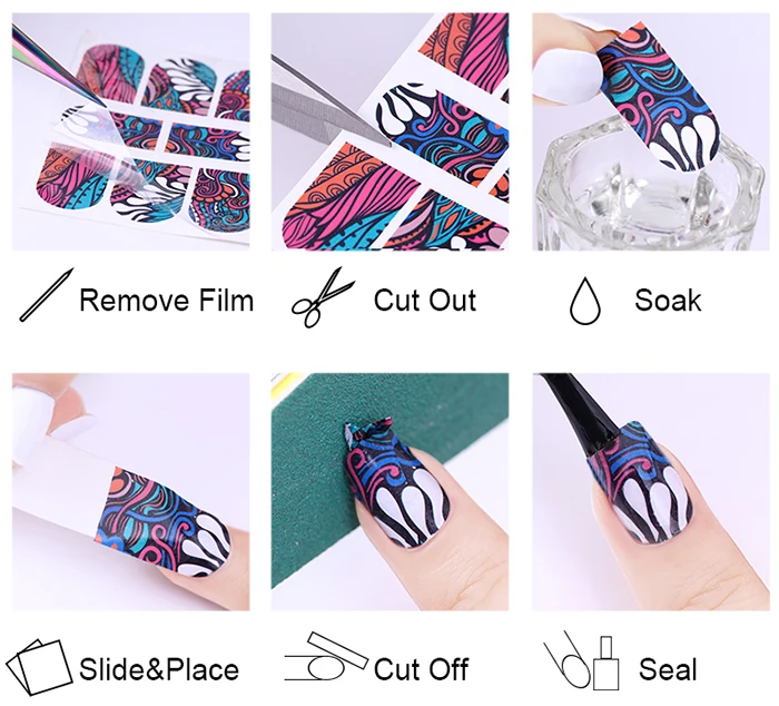 

1 Sheet Nail Water Decals Flower Series Daisy Lavender Nail Sticker Animal Series Ocean Cat Plant Transfer Sticker