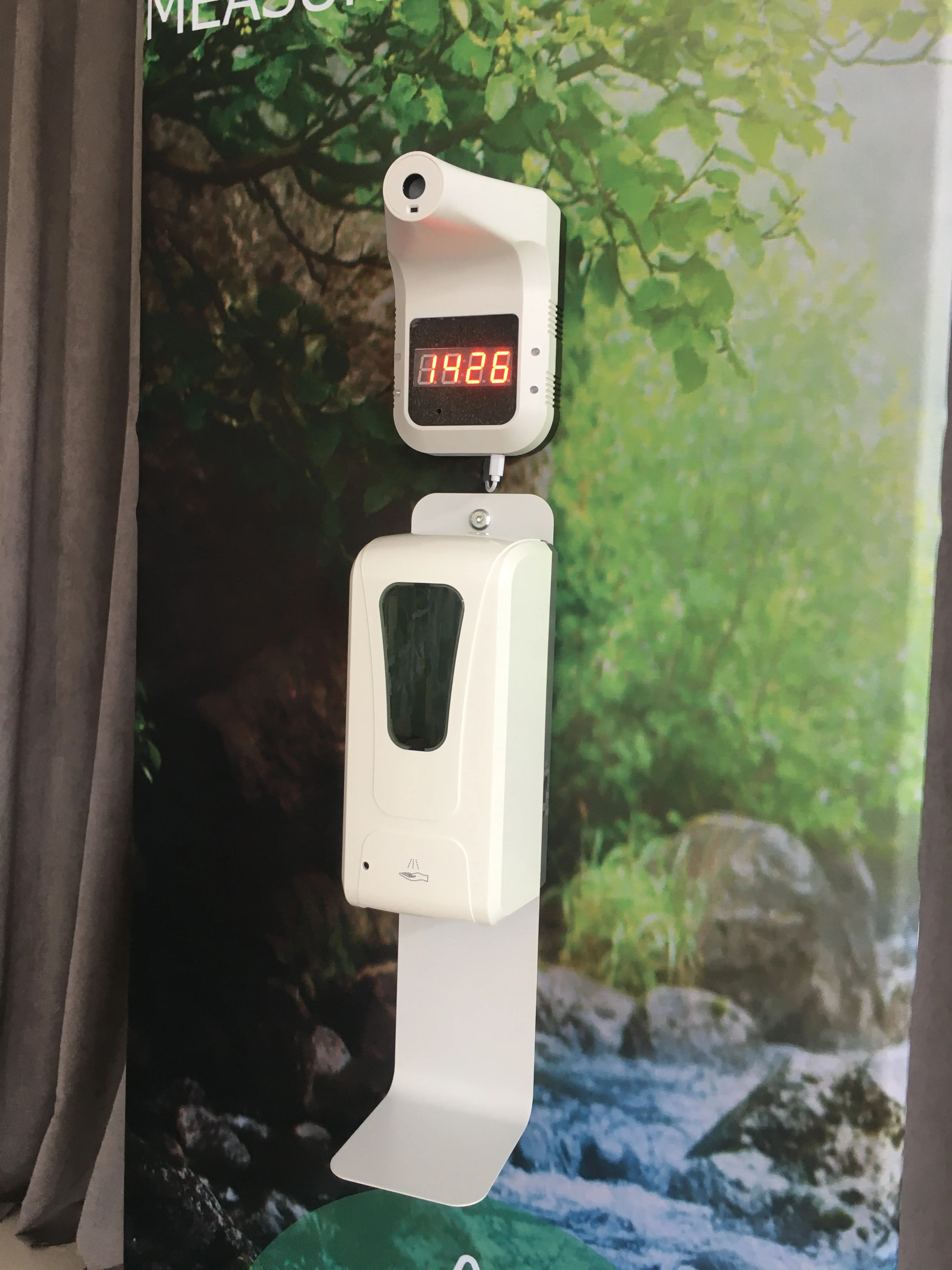 

1000ML Automatic Touchless Hand Sanitizer Dispenser Soap with temperature measuring and Floor stand for Offices Schools