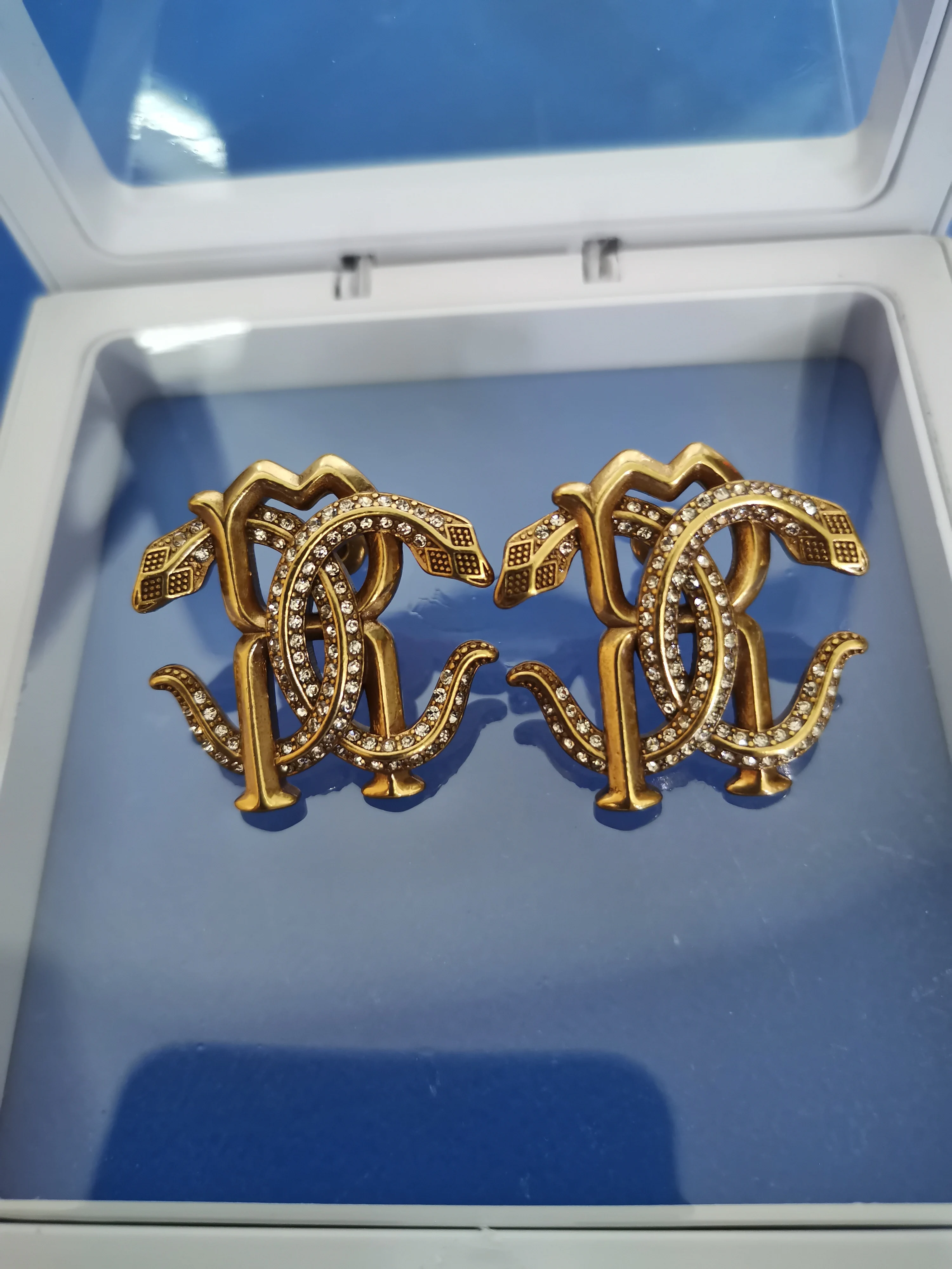 

Ling snake retro distressed high-end earrings temperament earrings