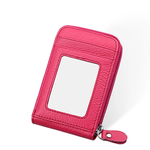 KB09 rose red Кошелек из натуральной кожи RFID горизонтальный и Вертикальный чехол для карточек ID держатель карты Чехол для кредитной карты мульти-карты кошелек Лидер продаж - Цвет: KB09 rose red