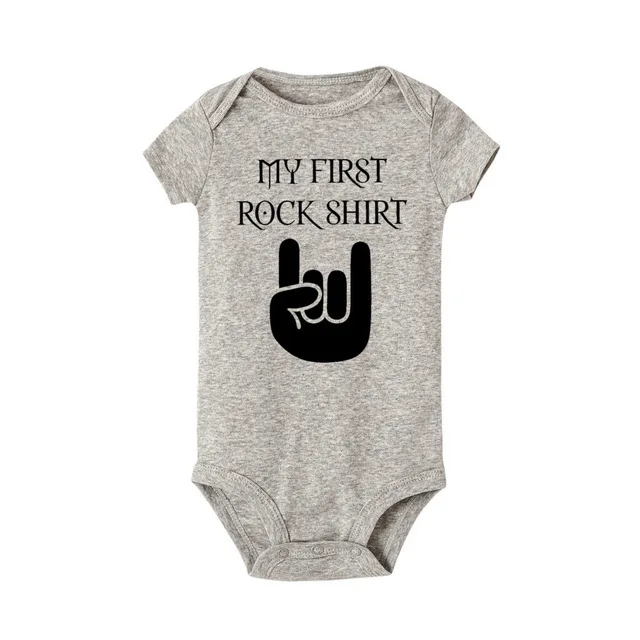 My First Rock Shirt Baby Short Sleeve Cotton Bodysuit Cute Boy Clothes Jumpsuit Infant Outfit Body | Детская одежда и обувь