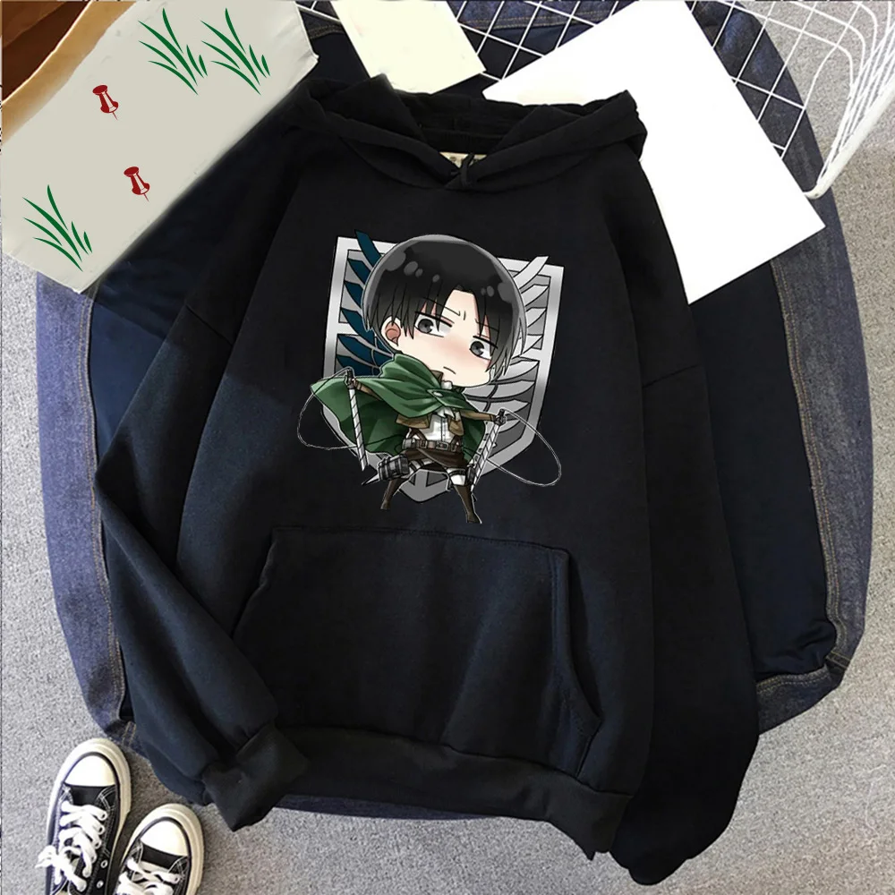 

Милые толстовки с капюшоном Levi Ackerman из мультфильмов атака на Титанов Повседневная Уличная толстовка с капюшоном с принтом из аниме для мужч...