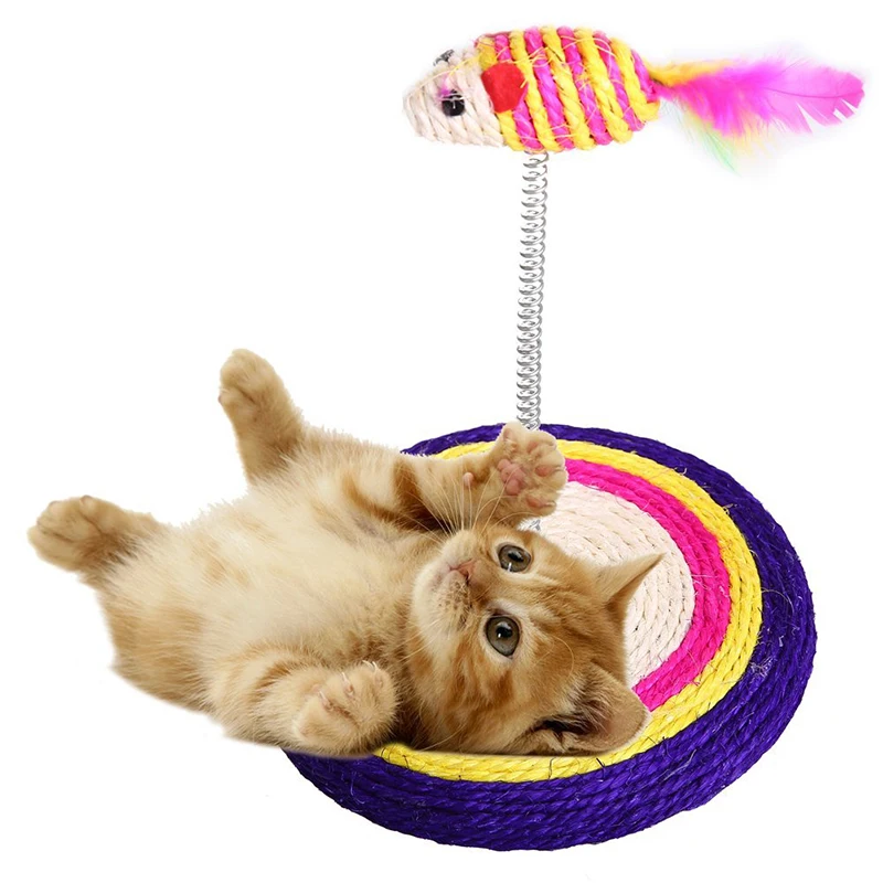 Весенняя мышь цветная забавная Когтеточка скребок с весенним столбом рыба