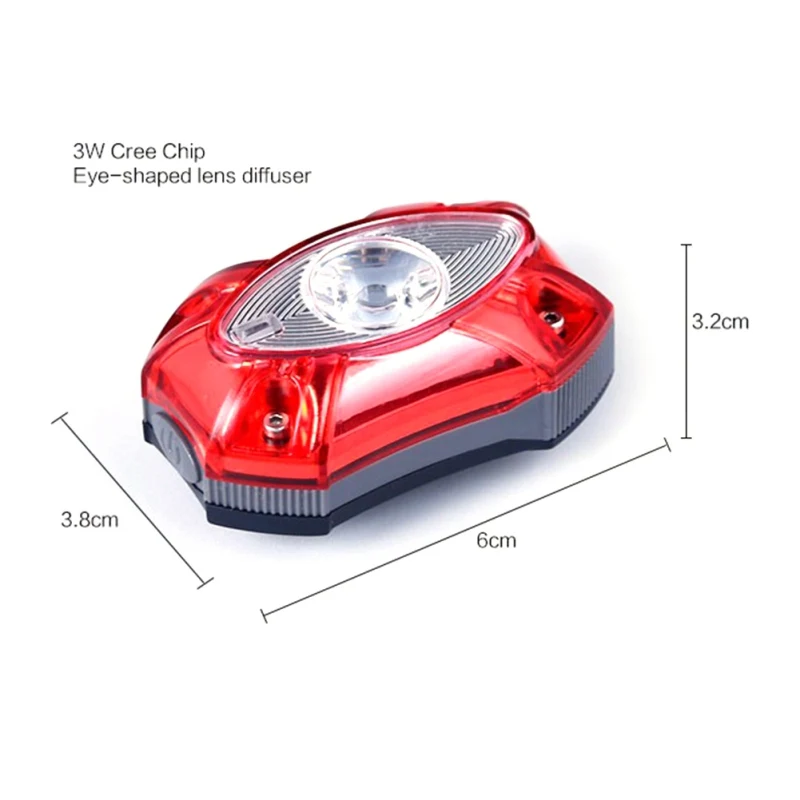 

Bicycle Rear Light Usb Rechargeable Waterproof Bike Helmet Pack Bag Tail Cycling Taillight