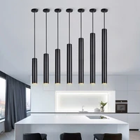 dimmable led pendant light long tube lamp cylinder pipe hanging lamps kitchen island dining room cord pendant light kitchen lamp