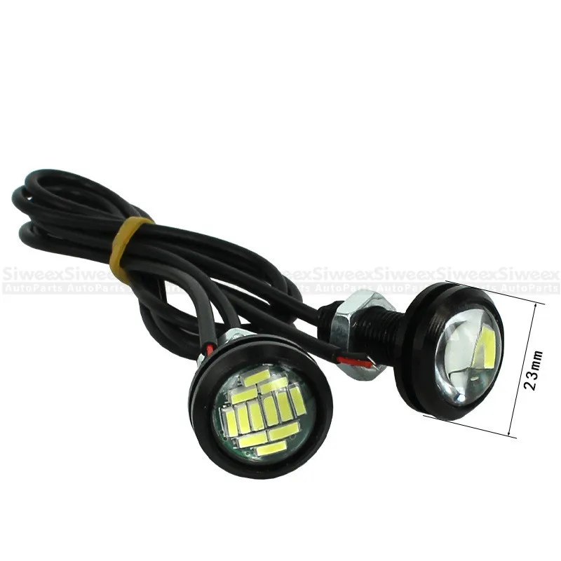 

2x White 23mm 4014 12 SMD Eagle Eye LED Motor Daytime Running Backup Turn Signal Light Car Auto License Plate Lamps