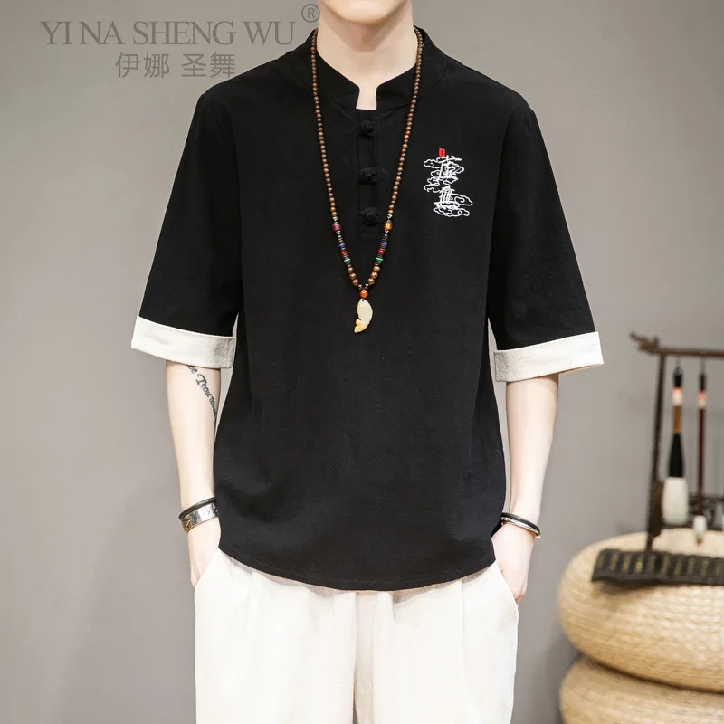 

Японское кимоно, топы, Мужская Уличная одежда с вышивкой, юката, мужская рубашка, хаори, мужское кимоно, традиционная свободная стильная рубашка, одежда самураев