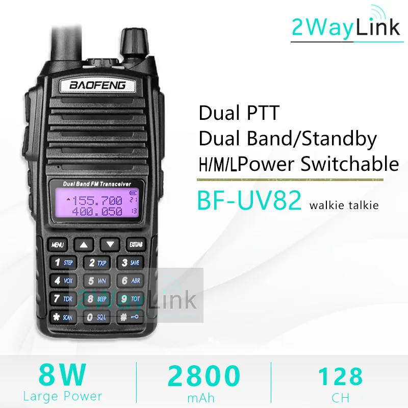Upgrade 8W BaoFeng UV-82 рация 5 Вт 128Ch двухдиапазонный УКВ 136-174 МГц 400-520 МГц Портативный Baofeng UV82 Ham Радио Baofeng 82 - Цвет: Upgrade 8W