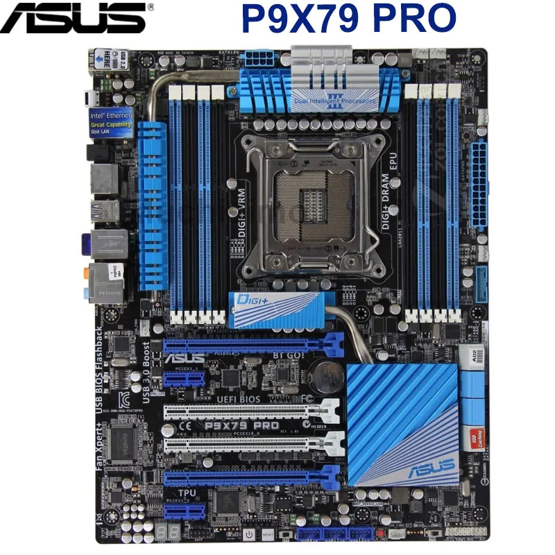 ASUS P9X79 PRO 100% Оригинальный настольный X79 X79M 2011 разъем LGA Core i7 LGA2011 DDR3 64 Гб PCI-E 3 0