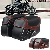 pu leather saddlebags for motorcycle side saddlebag luggage motorcycle bags pouch saddlebag for hondayamahasuzuki