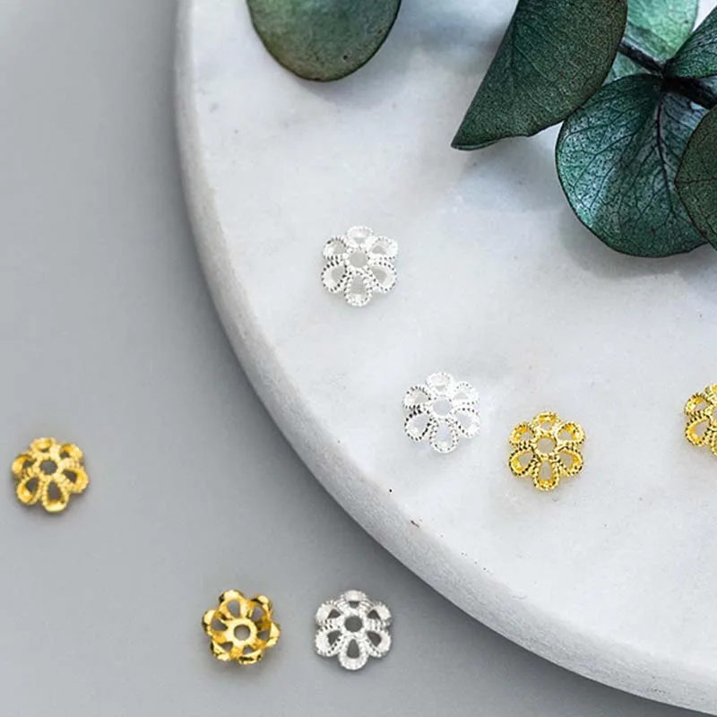 10 шт. однотонные зеркальные шапочки для бусин 6 мм | Украшения и аксессуары