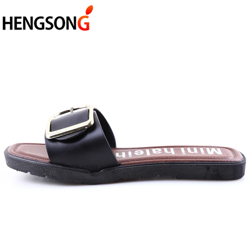HENGSONG/2018 летние пляжные тапочки на плоской подошве Вьетнамки Chanclas нескользящая