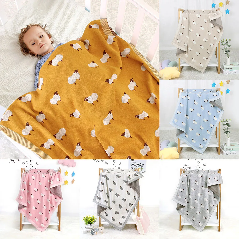 Вязаное теплое детское одеяло мягкое Пеленальное Одеяло для новорожденных спальный мешок для младенцев хлопковое детское одеяло для мусли...
