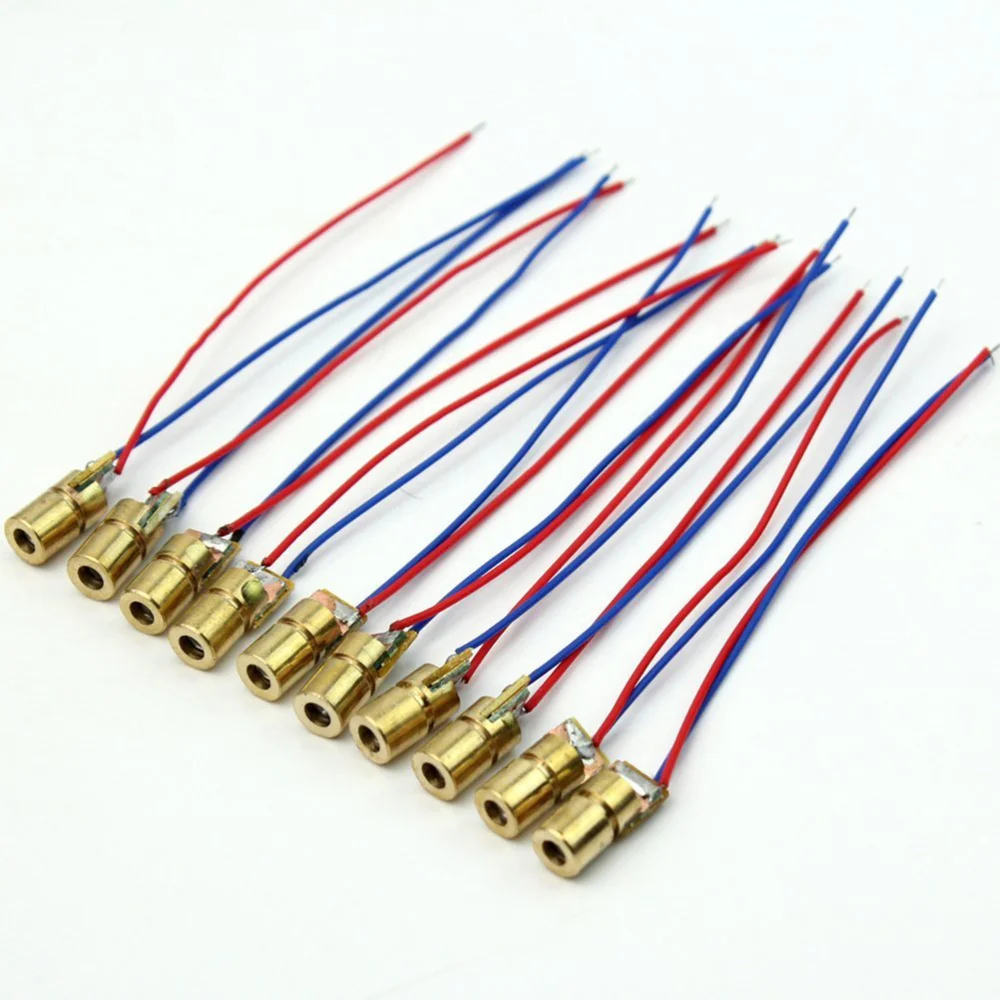 

10pcs 3 Volt 5mW 650nm Red Dot Diode Module Heads