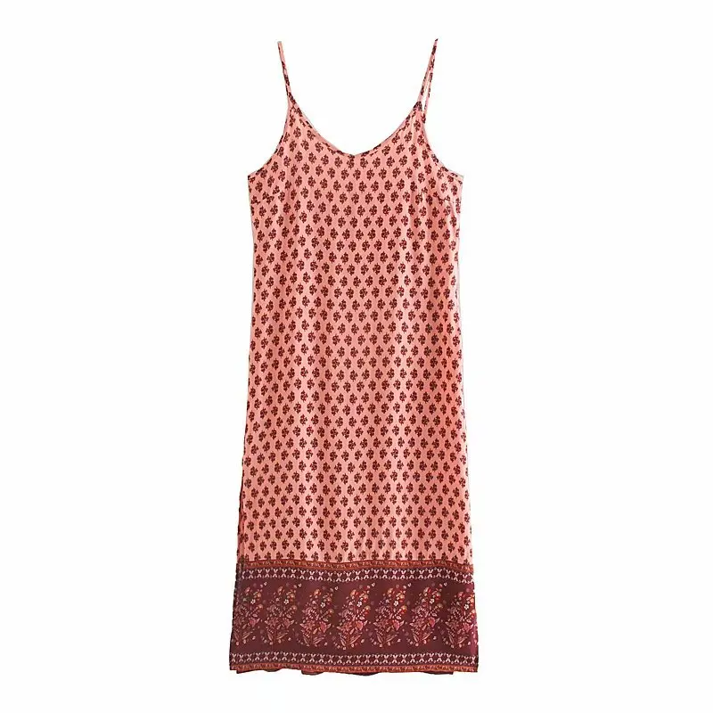 Длинное платье на бретелях из искусственного шелка с цветочным принтом летние